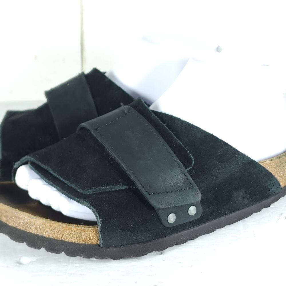 Birkenstock Women's Kyoto US7 EU38 Black Suede Nubuck Slip-On Slide sandals - Picture 12 of 16